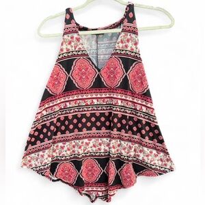 First Love Pink and Black Floral Top